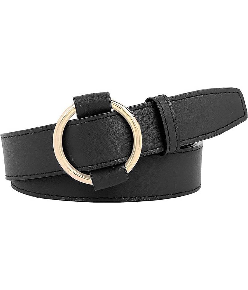 Contra Black Faux Leather Casual Belt