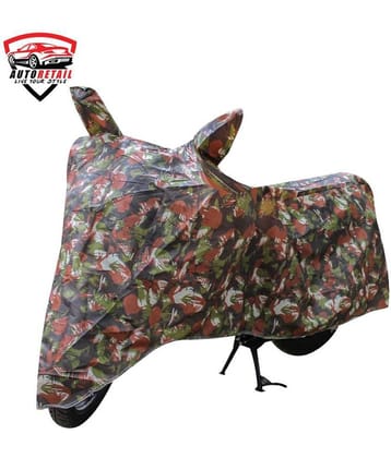 AutoRetail - Jungle Dust Proof Two Wheeler Polyster Cover With (Mirror Pocket) for Passion Pro TR ( Pack of 1 )