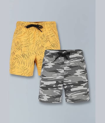 PLUM TREE Pack of 2 Cotton Blend Shorts For Boys ( Yellow )