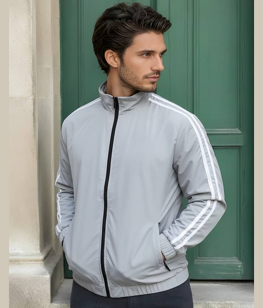 PLUS PARADISE Polyester Men's Windcheater Jacket - Grey ( Pack of 1 )