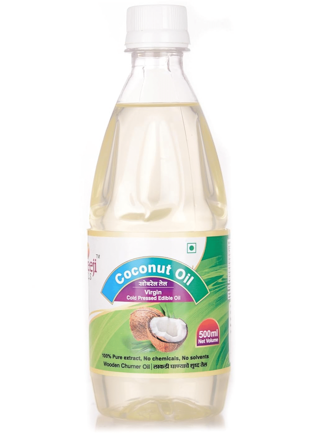 Shreeji Oils Coconut Virgin Cold Pressed Edible Oil, 500 ml