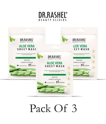 DR.RASHEL Aloe Vera Sheet Mask for Deep Hydration Suits All Skin Types 20 gm each ( Pack of 3)