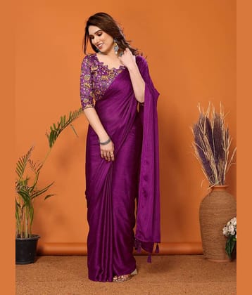 DIKONA DESIGNER Chiffon Solid Saree With Unstitched Blouse Piece ( Yellow )