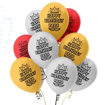 Dad Birthday Decoration: 30 pcs Happy Birthday Dad Balloons Multicolor Red Gold & Silver Latex Balloons