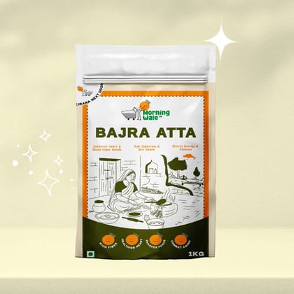 Morning Wale Organic Bajra Atta (1kg) | Gluten-Free Pearl Millet Flour | Heart Healthy & Diabetic Friendly