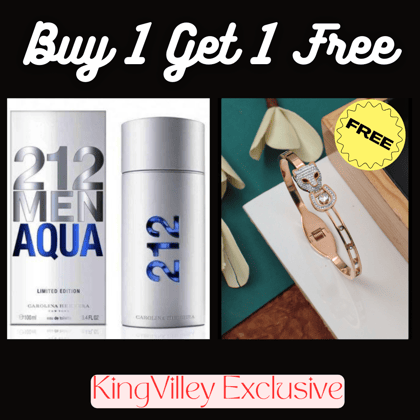 BUY 1 GET 1 FREE 212 MEN AQUAA EAU DE TOILETTE 100ML AND BRACELET