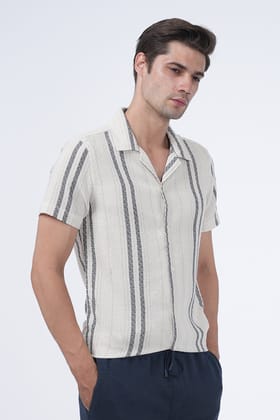 Aries - Textured Striped Shirt - Off White-S-38 / OFF WHITE