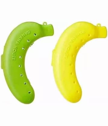 BBYARAJ Banana Case Lunchboxes Plastic School Lunch Boxes 2 - Container ( Pack of 2 )