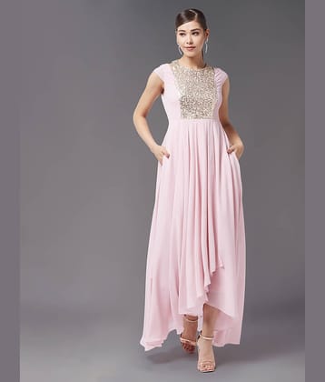 Miss Chase Women Georgette Embellished Gown ( Pink )