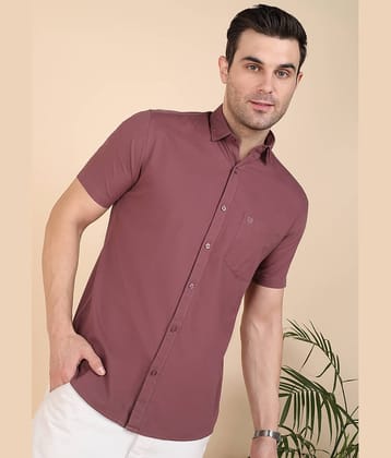 SAM & JACK 100% Cotton Slim Fit Solids Half Sleeves Men's Casual Shirt - Lavender ( Pack of 1 )