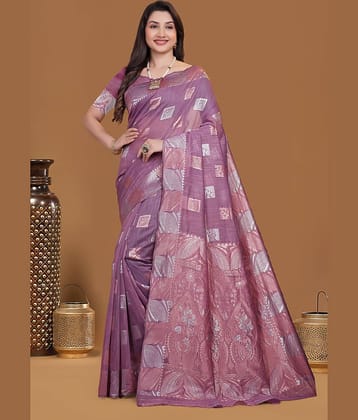 NENCY FASHIONS Silk Woven Kanjeevaram Sarees With Unstitched Blouse Piece ( LightGreen )