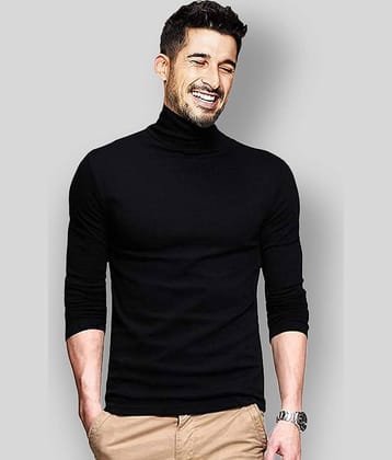 Leotude Pack of 1 Cotton Blend Regular Fit Men's T-Shirt ( Black )