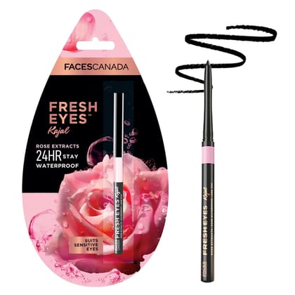 FACESCANADA Fresh Eyes Kajal Stick, 0.35G | With Rose Extracts | 24Hr Waterproof | Suits Sensitive Eyes | Intense Black Matte Finish | Refreshes Tired Eyes | Gentle | Smudgeproof | Vegan FACESCANADA Fresh Eyes Kajal Stick, 0.35G | With Rose Extracts | 24 FACESCANADA Fresh Eyes Kajal Stick, 0.35G | With Rose Extracts | 24Hr Waterproof | Suits Sensitive Eyes | Intense Black Matte Finish | Refreshes Tired Eyes | Gentle | Smudgeproof | Vegan FACESCANADA Fresh Eyes Kajal Stick, 0.35G | With Rose Extracts | 24
