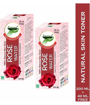 Rawmest Rose Glow Toner ( Gulab Jal ) Liquid 240 Ml Pack of 2
