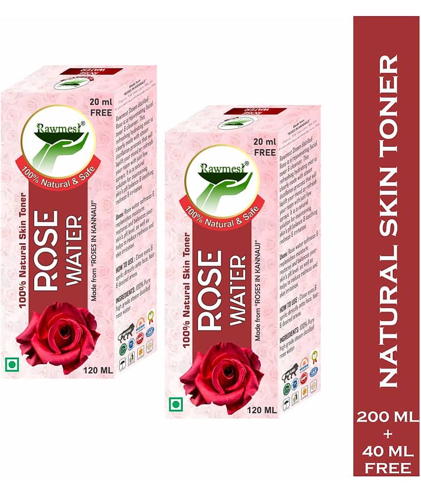 Rawmest Rose Glow Toner ( Gulab Jal ) Liquid 240 Ml Pack of 2