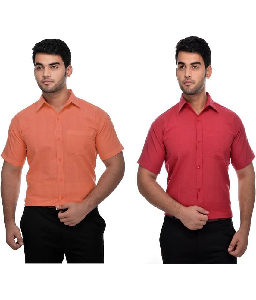 DESHBANDHU DBK Cotton Regular Fit Half Sleeves Men's Formal Shirt - Multi ( Pack of 2 )