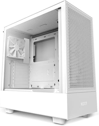 NZXT H5 Flow ATX Compact Mid-Tower Airflow Alloy Steel Computer Case/Gaming Cabinet, Supports Mini-ITX, Micro-ATX, ATX, and EATX, 1 x 120mm Rear Fan and 1 x 120mm Bottom Fan 