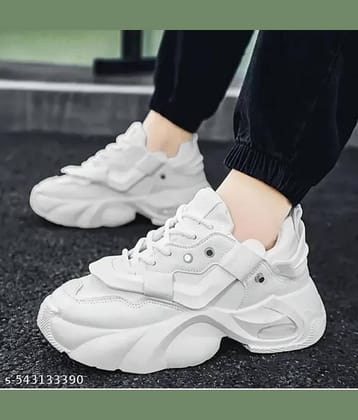 TrendWalk Shoes Sneakers For Men (White) White Men's Sneakers