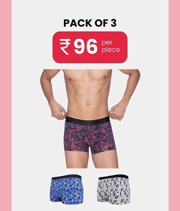 Paryag Pack of 3 Cotton Blend Trunks For Men's ( Multicolor )