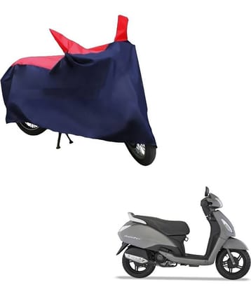 AutoRetail Dust Proof Two Wheeler Polyster Cover for TVS  Jupiter (Mirror Pocket, Red and Blue Color)