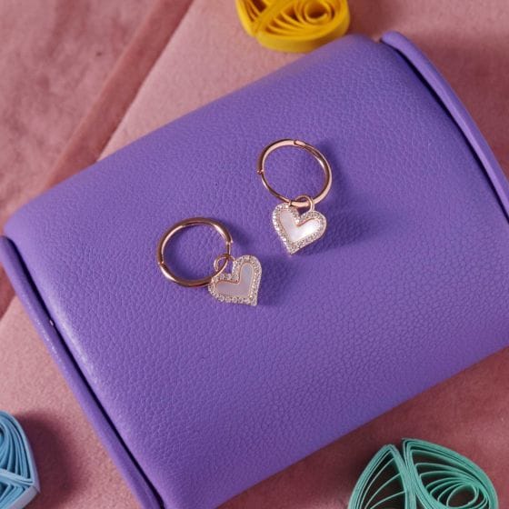 Gossip Love Swing Silver Hoop Earrings