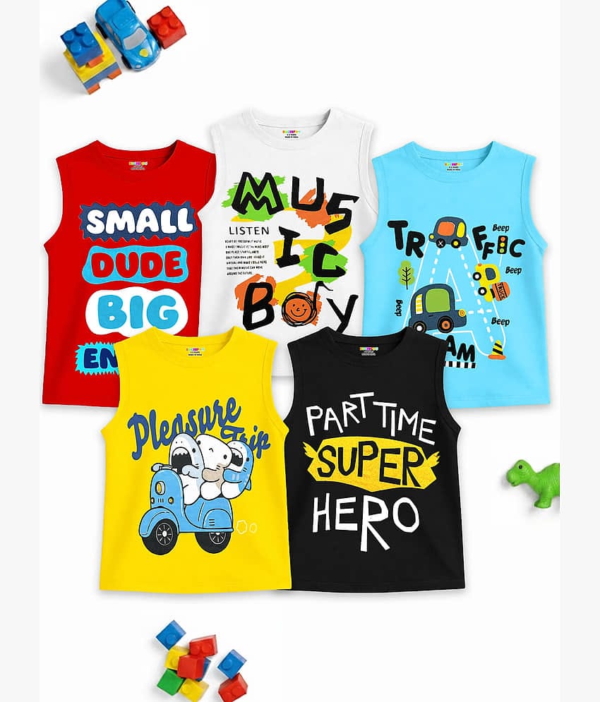 Kuchipoo Pack of 5 Boys Cotton Blend T-Shirt ( Multicolor 2 )