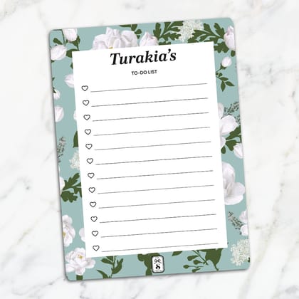 Peonies To-Do List-Aqua / Magnet