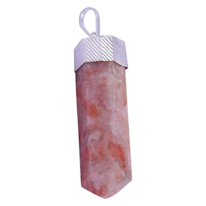 Sunstone Pencil Pendant for Reiki Healing and Crystal Healing,Traditional Astrological Pendant for Women and Mens for Chakra Healing | Lucky Charm Positive Vibes Energy(KI_41)  by Krishna Impex