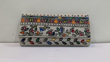 Kalakrishta Clutch - Khadi Cotton Grey