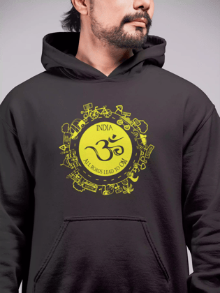 All Road - Sukhiaatma Unisex Graphic Printed Black Hoodie-S-39