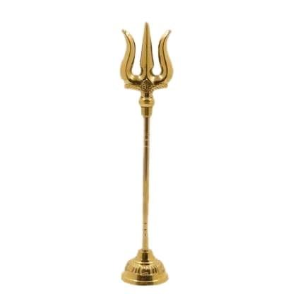 Gold Brass Trishoola Handicraft | Lord Shiva Trident | Spiritual Home Decor Piece Decorative Showpiece For Puja
