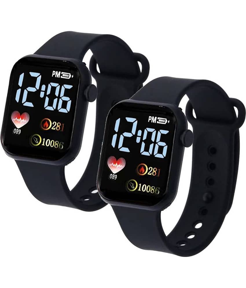 Cosmic Black Dial Digital Boys Watch ( Pack Of 2 )