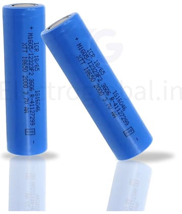 18650 3.7V 2000 mAh Rechargeable Li-ion Battery - Pack of 2