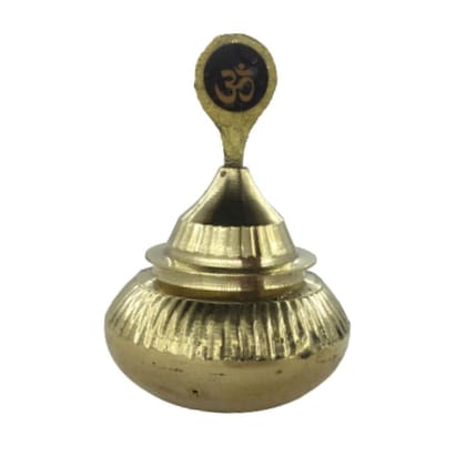 MAYAPURI Pital Sindoor Dibbi/Kumkum/Golden Sindur Box with Stick, Standard Size