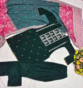 Designer Party Wear Velvet Suit Bottom And Dupatta