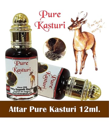 INDRA SUGANDH BHANDAR Attar For Men|Women Real & Pure Kasturi Deer Musk 24 Hours Freshness White Long Lasting Fragrance 12ml Rollon Pack