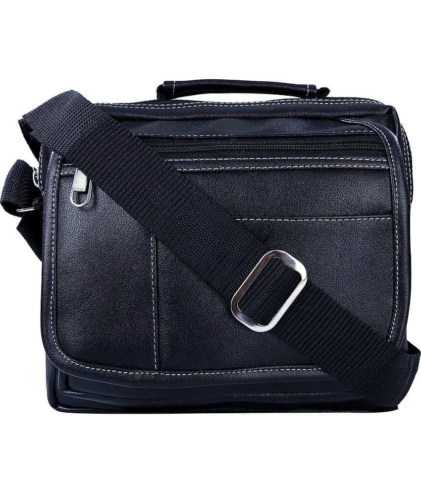 Leather World - Black Solid Messenger Bags