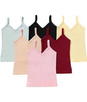 INNERO Pack of 6 Baby Girls Cotton Camisoles ( Multicolor )