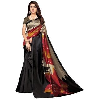 SVB Sarees Black Art Silk Mysore Silk Saree