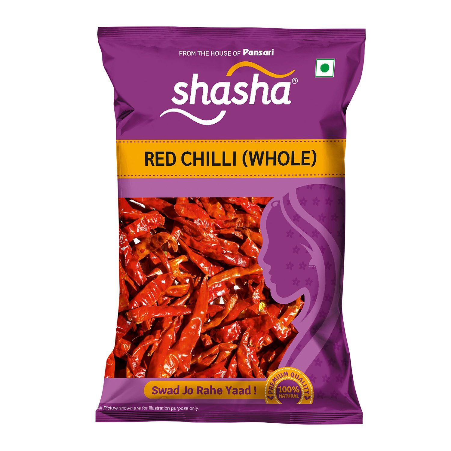 Shasha Whole Spices – Whole Red Chilli 100g