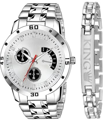 Shivark Silver Stainless Steel Analog Men's Watch