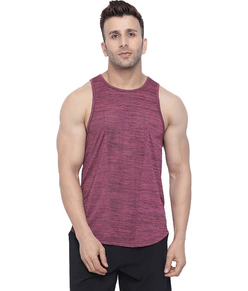 Chkokko Pack of 1 Polyester Sleeveless vest For Men ( Magenta )