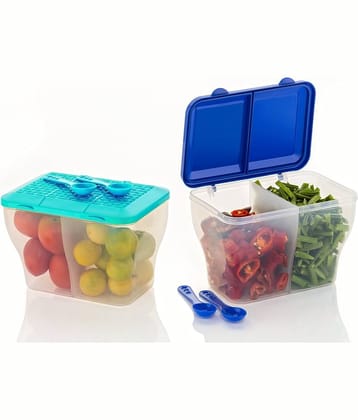 FIT4CHEF Fridge Organizer PET Multicolor Multi-Purpose Container ( Set of 2 )