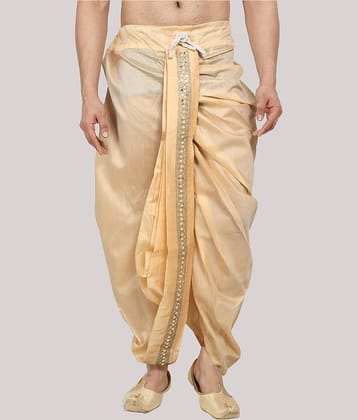 GN hub - Beige Silk Men's Dhoti ( Pack of 1 )