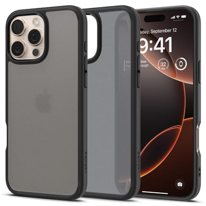 Spigen Ultra Hybrid Back Cover Case Compatible with iPhone 16 Pro (TPU + Poly Carbonate | Frost Black) Spigen Ultra Hybrid Back Cover Case Compatible with iPhone 16 Pro (TPU + Poly Carbonate | Frost Black) - Frost Black / iPhone 16 Pro