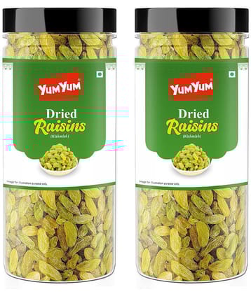 YUM YUM Premium Dried Raisins Kishmish 500g (Pack of 2 -250g Jar Each)