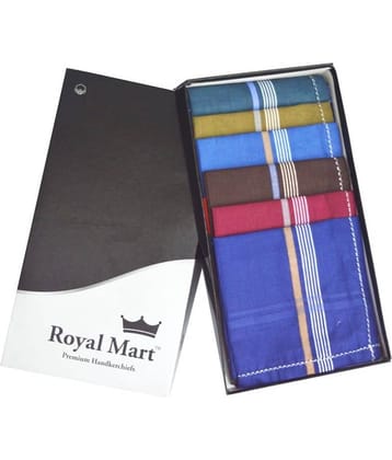 Royal Mart 12 Pieces Dark Colour 15 Inch Complete Face Cover Handkerchief Men's Cotton Striped | Comfortable and Convenient for Long Hours | Multi Colour| ["Multicolor"] Handkerchief (Pack of 12)