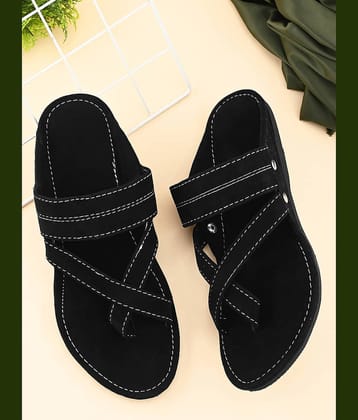 Anjaneya Creations Black Men's Kolhapuris