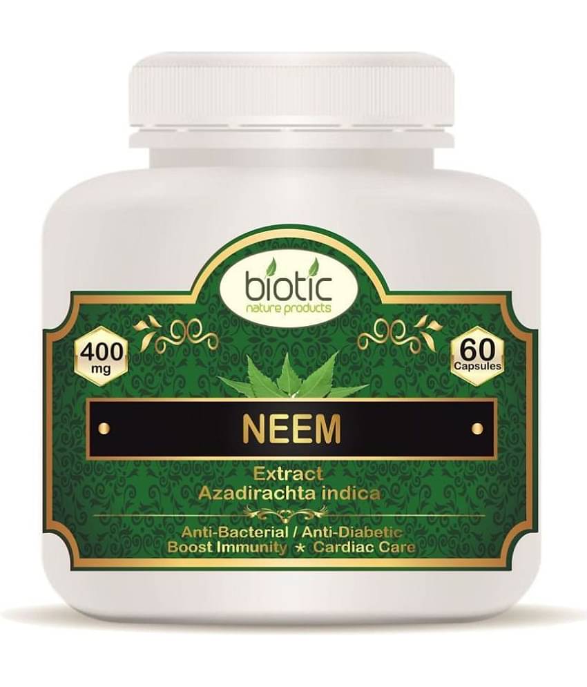 Biotic Neem Extract Capsules (Azadirachta indica) 400mg Capsule 60 no.s