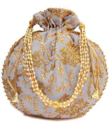 Apratim Gray Silk Potli